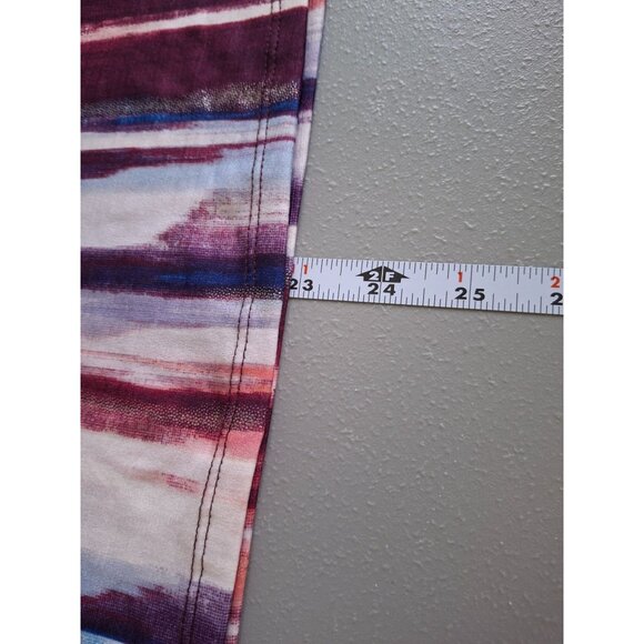 Jennifer Lopez Blouse M Tie Dye Long Sleeve V-Neck Slit Shoulder Boho Chic Retro - Picture 8 of 8